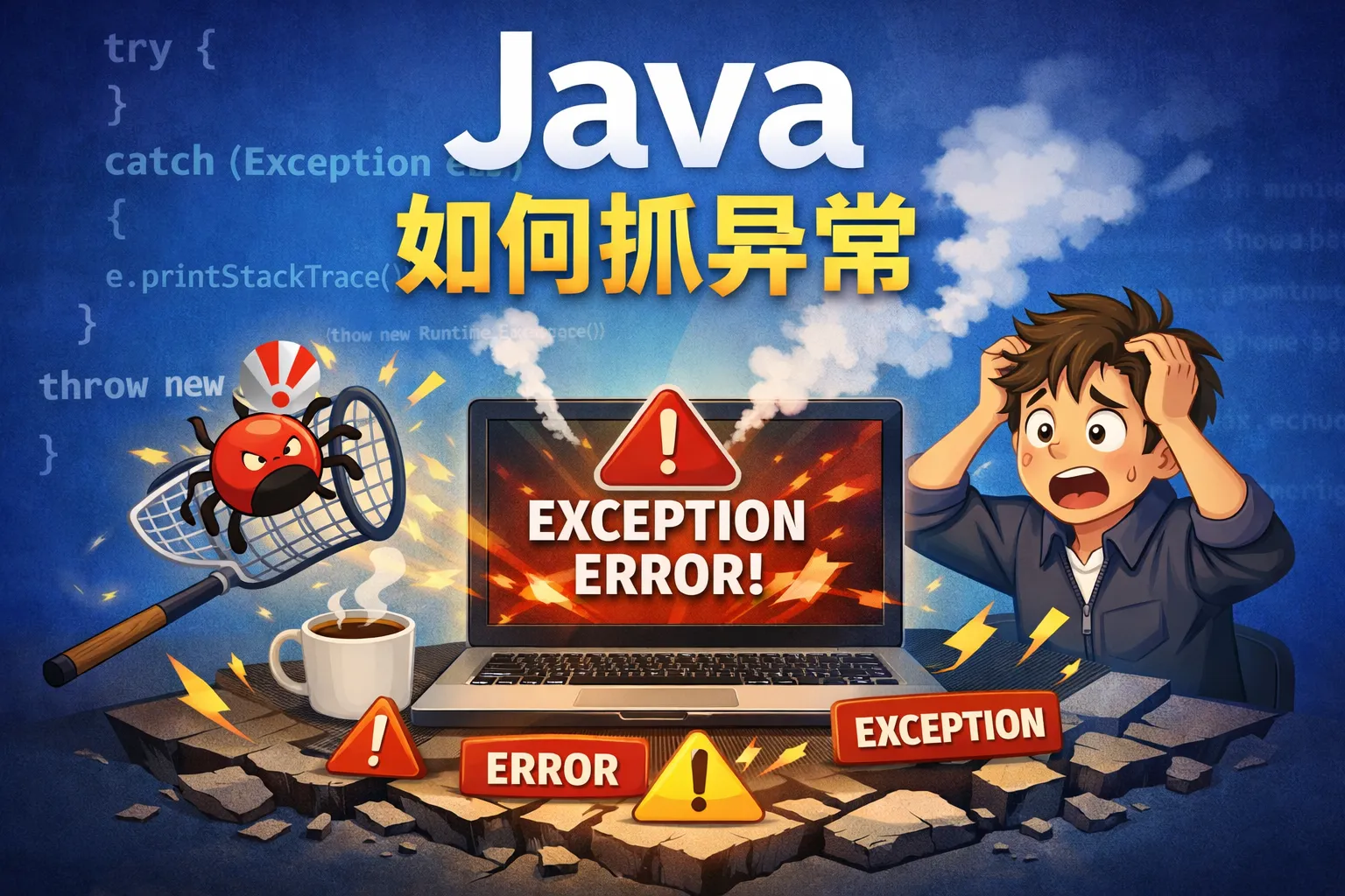 java如何抓异常