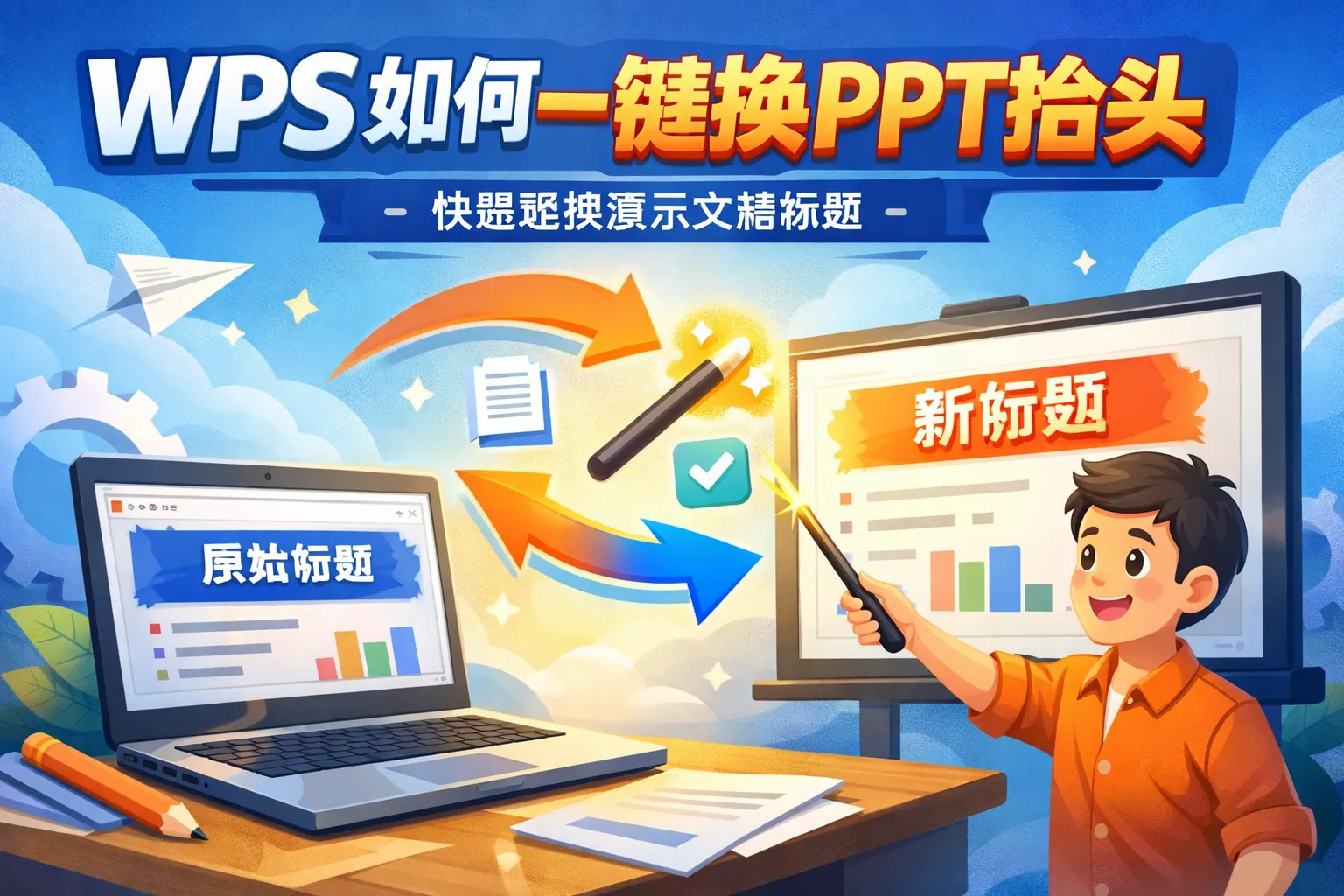 wps如何一键换ppt抬头