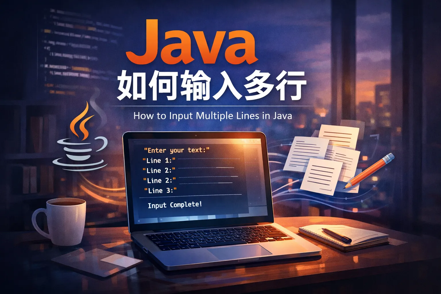 java如何输入多行