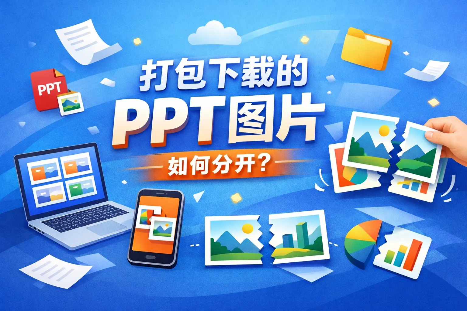 打包下载的ppt图片如何分开