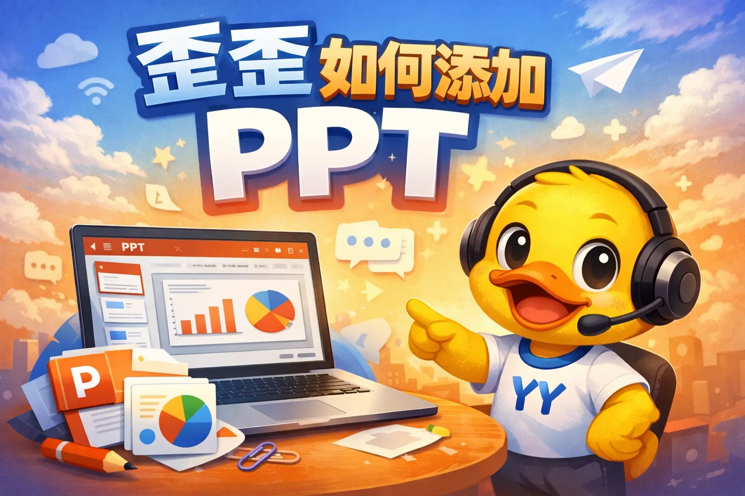 歪歪如何添加ppt