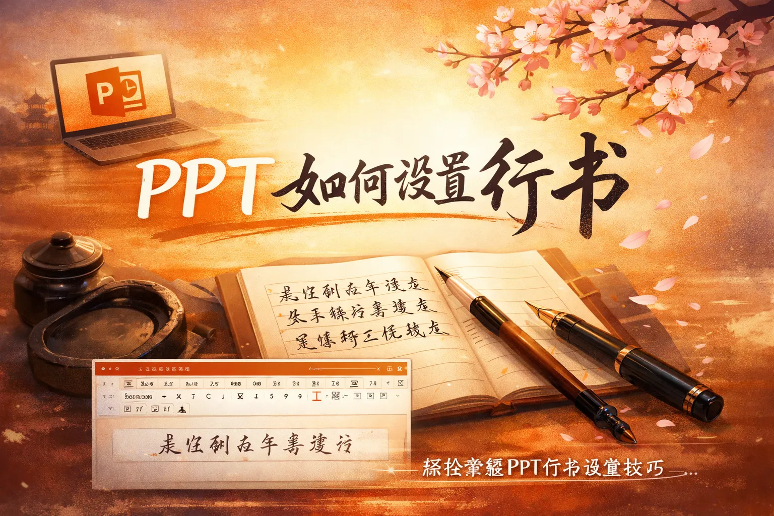 ppt如何设置行书