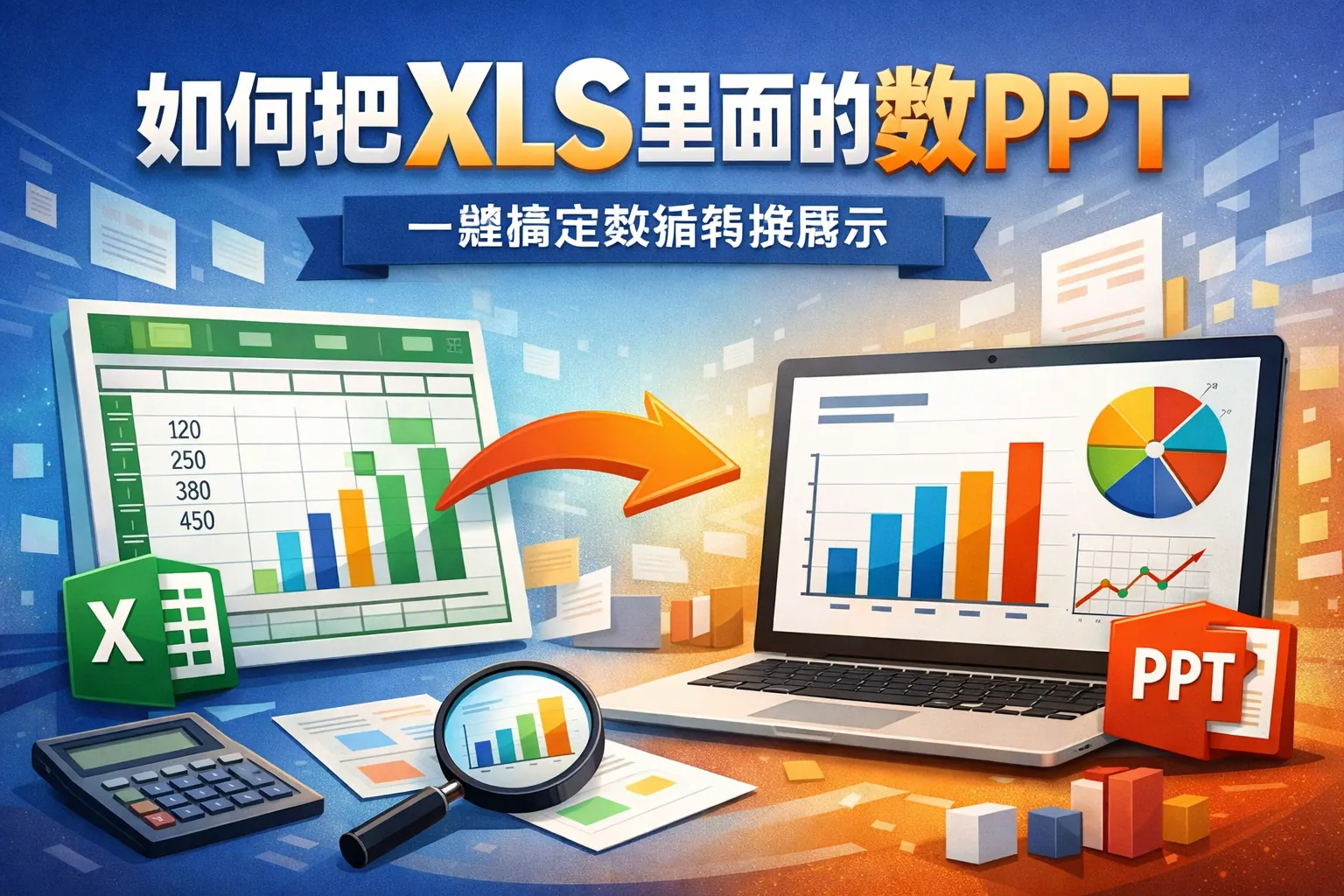 如何把xls里面的数转换PPT