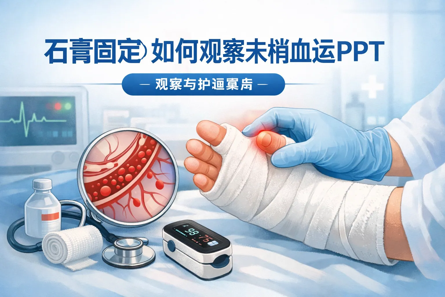 石膏固定如何观察末梢血运ppt