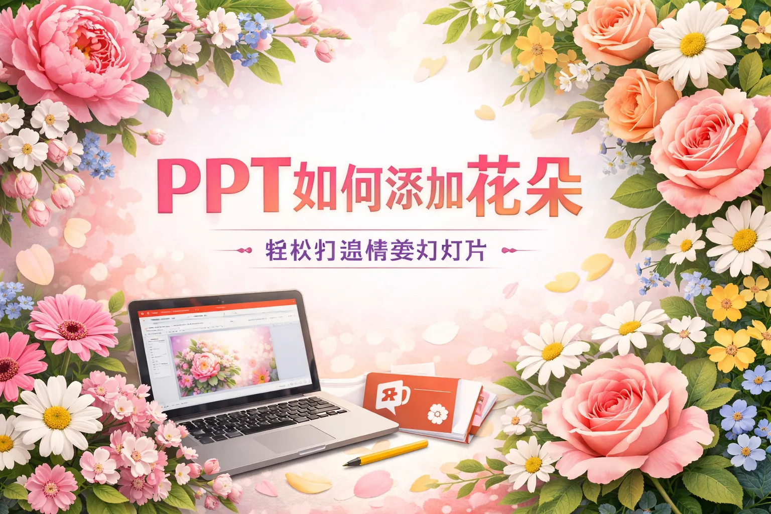 ppt如何添加花朵