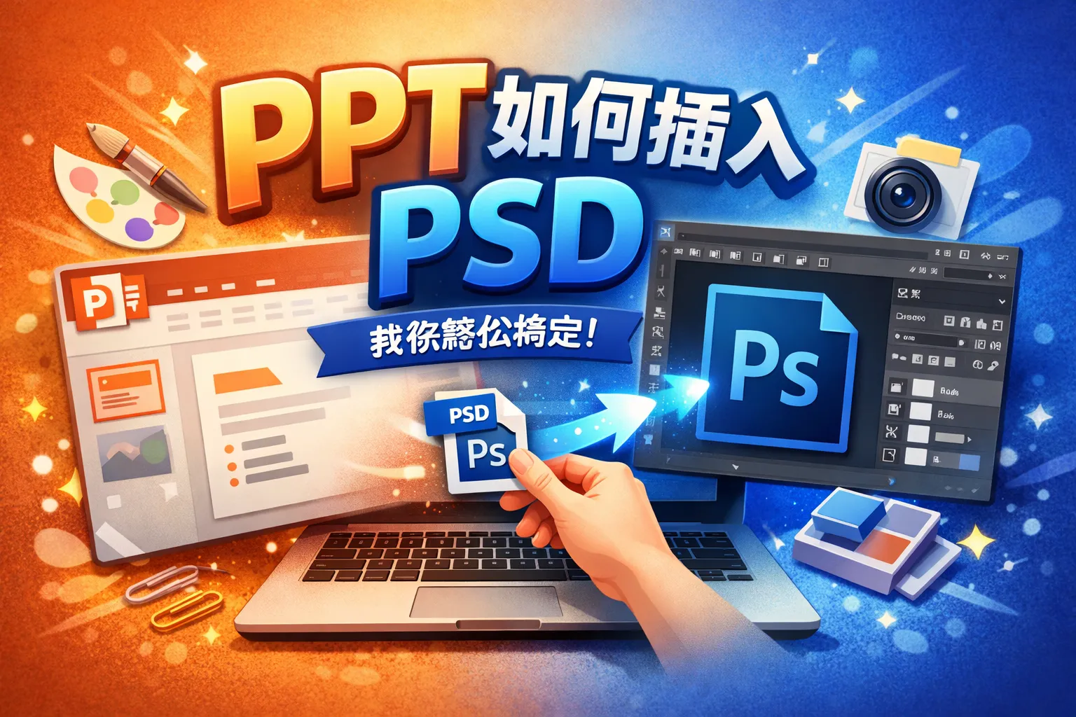 ppt如何插入psd