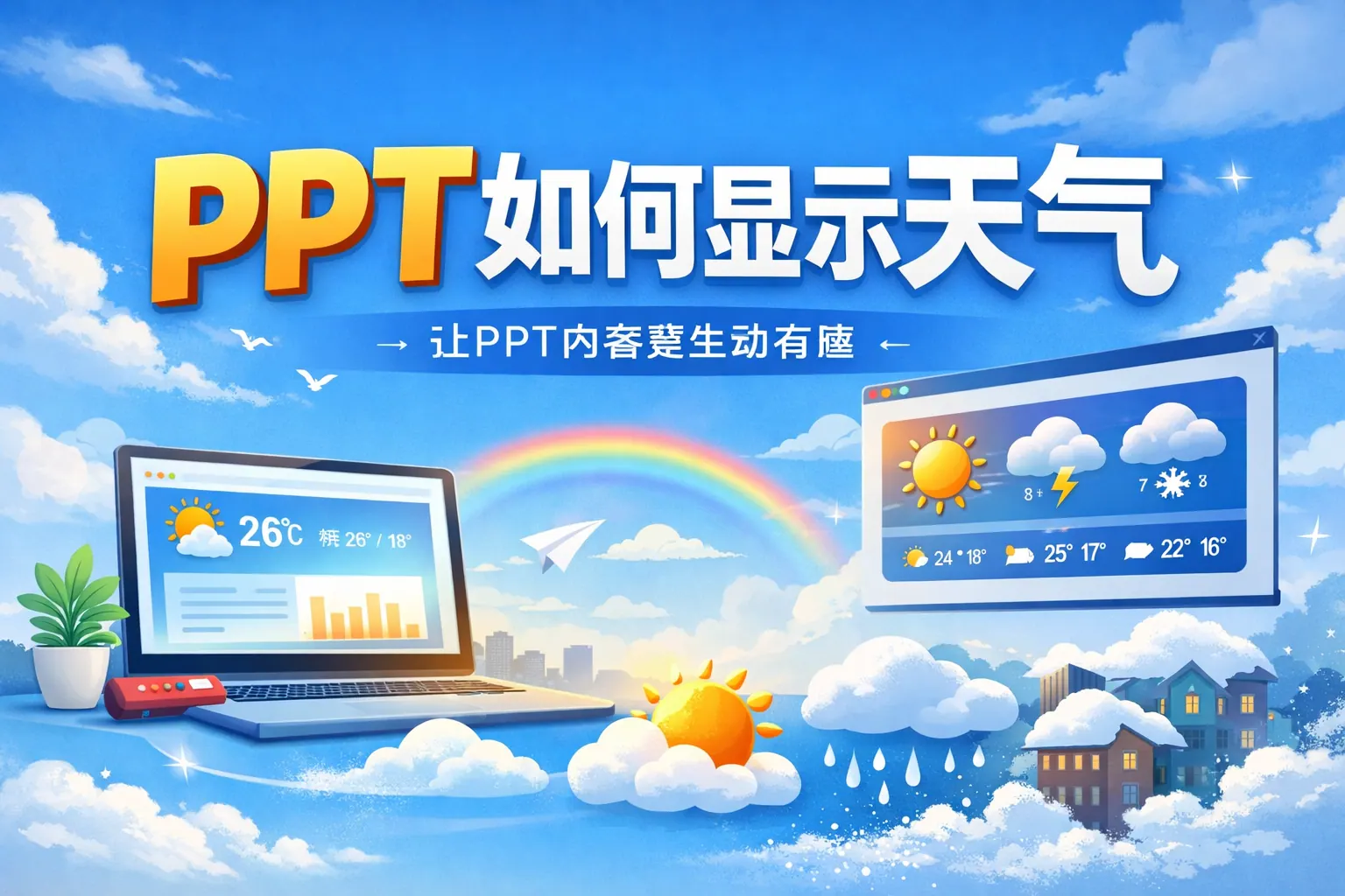 ppt如何显示天气