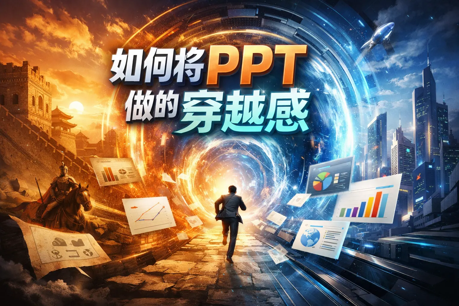 如何将ppt做的穿越感