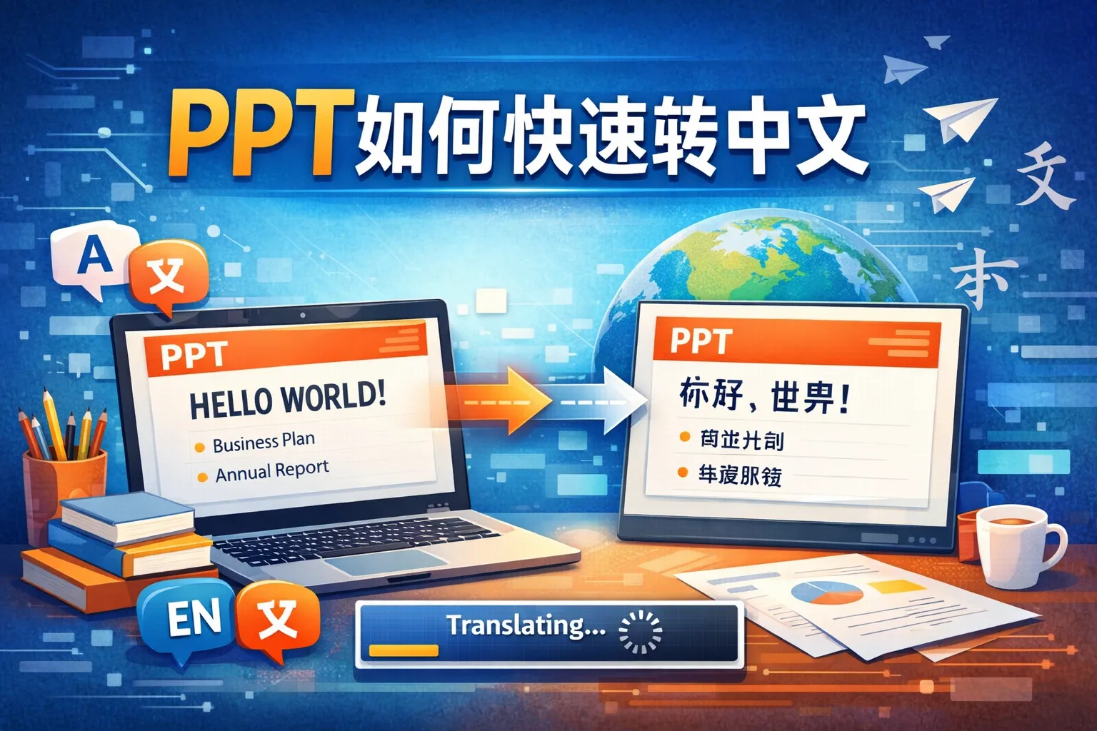 ppt如何快速转中文