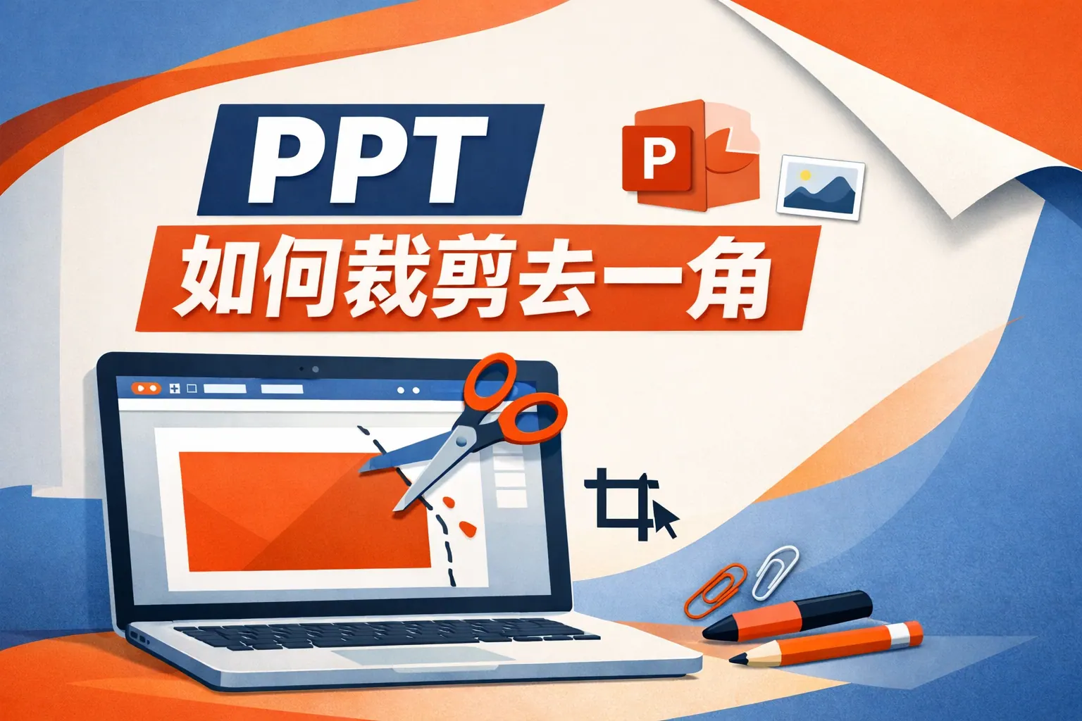 ppt如何裁剪去一个角