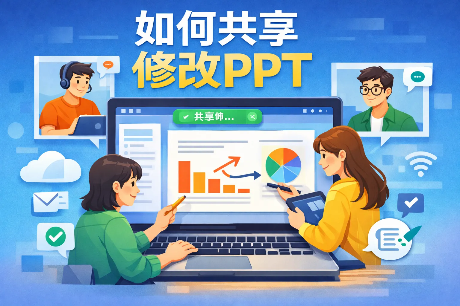 如何共享修改ppt