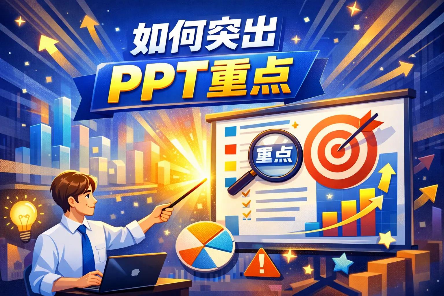 如何突出ppt重点
