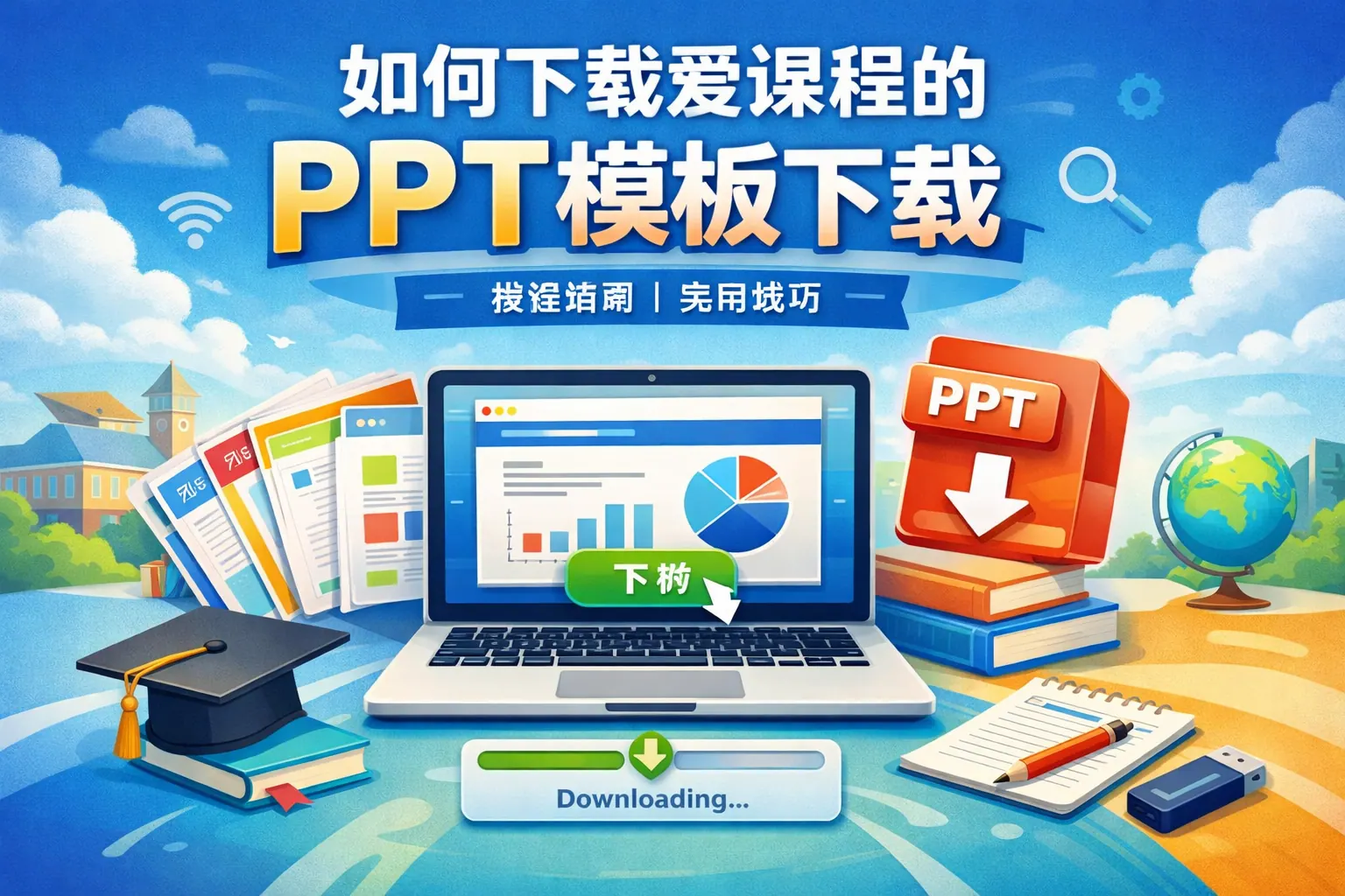 如何下载爱课程的ppt模板下载