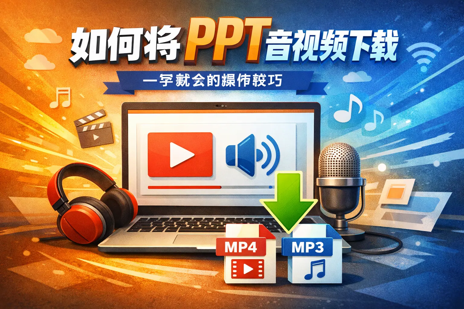 如何将ppt音视频下载