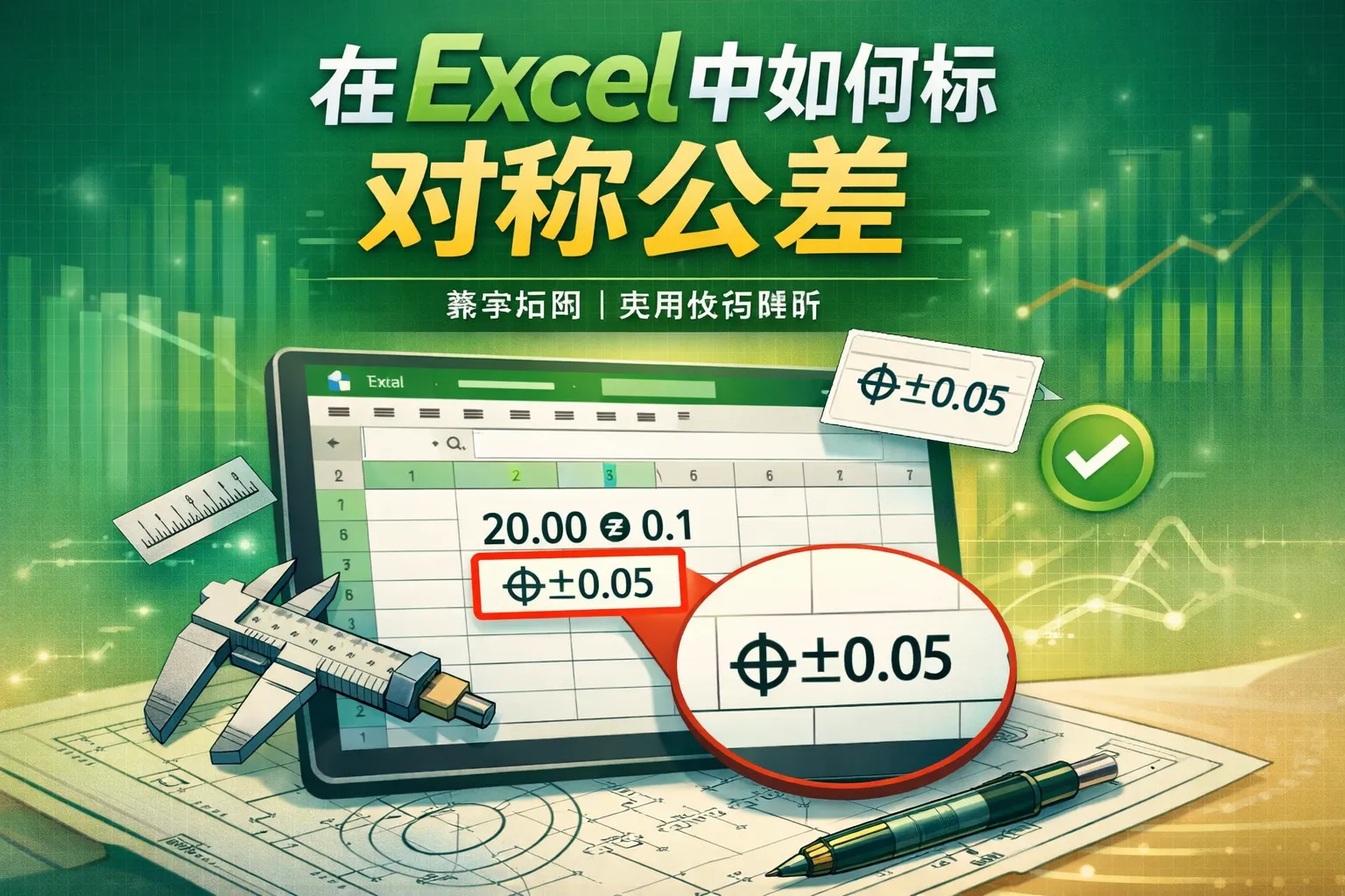 在excel中如何标对称公差