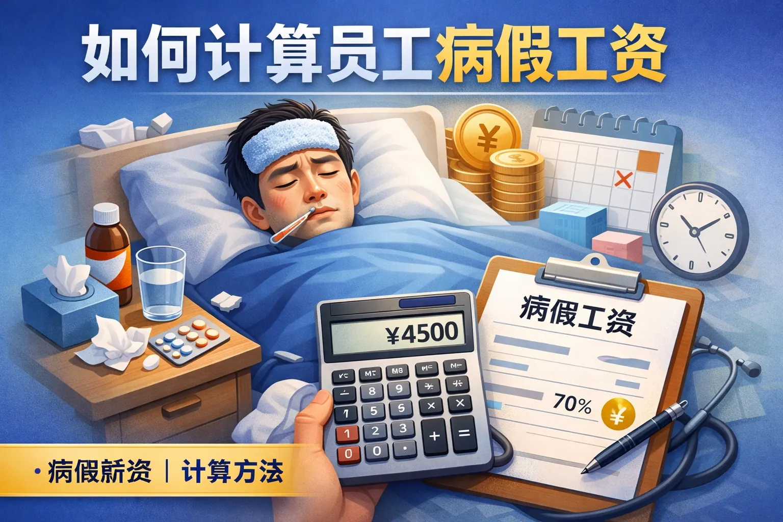 如何计算员工病假工资