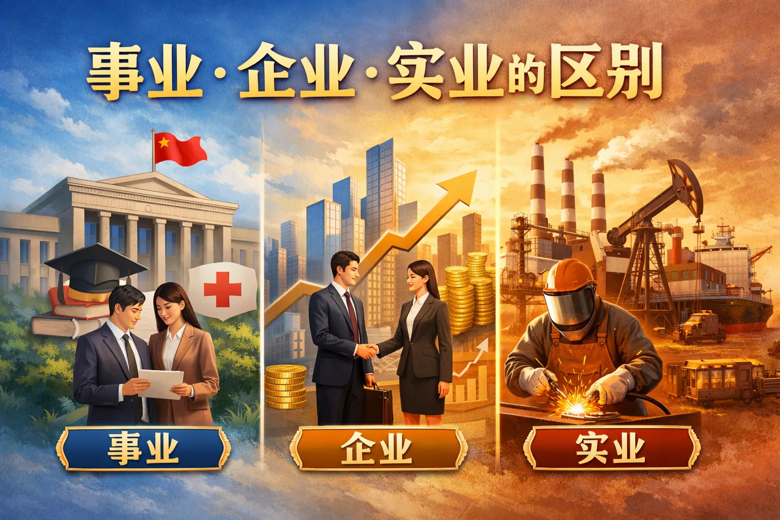 事业企业实业的区别