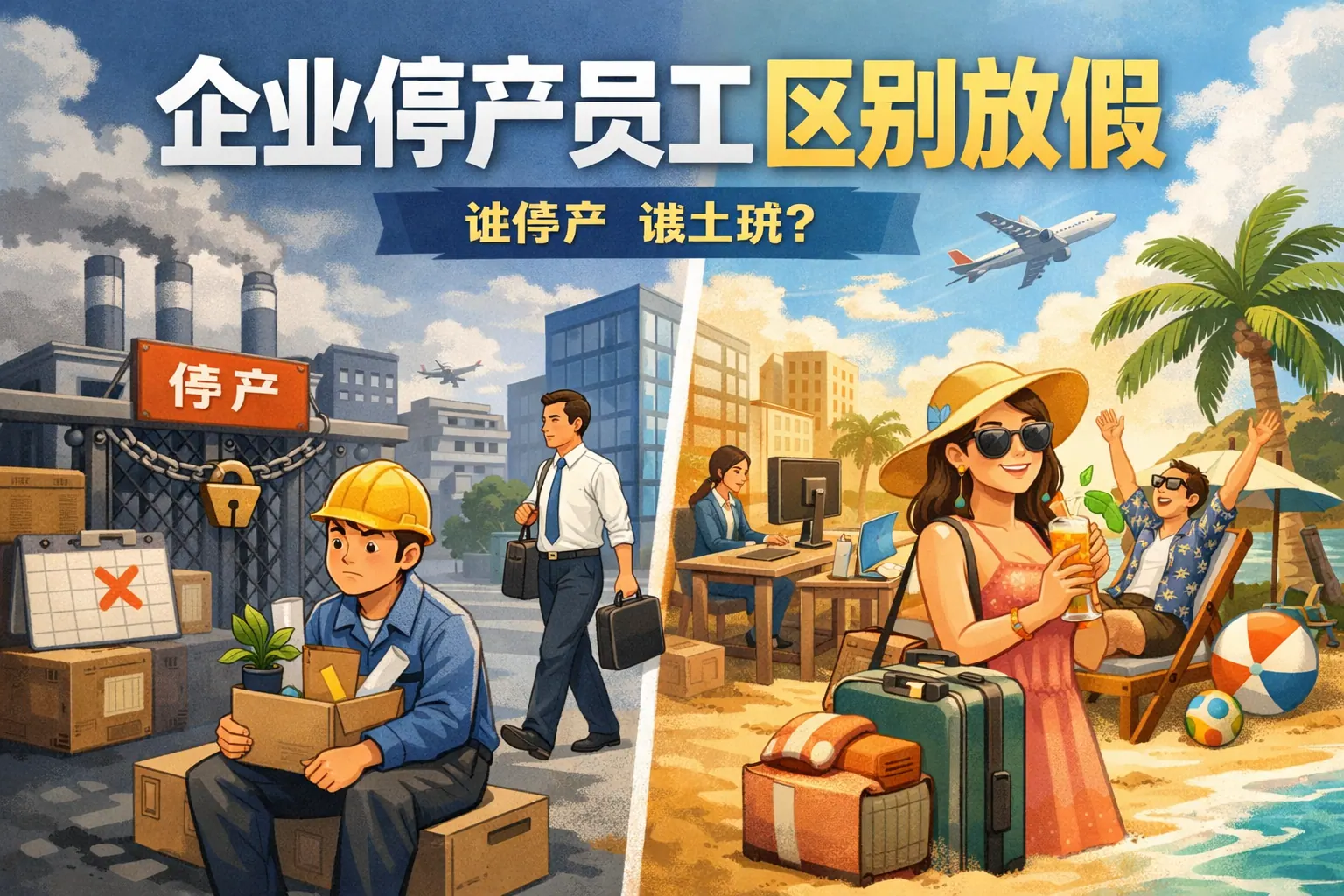 企业停产员工区别放假