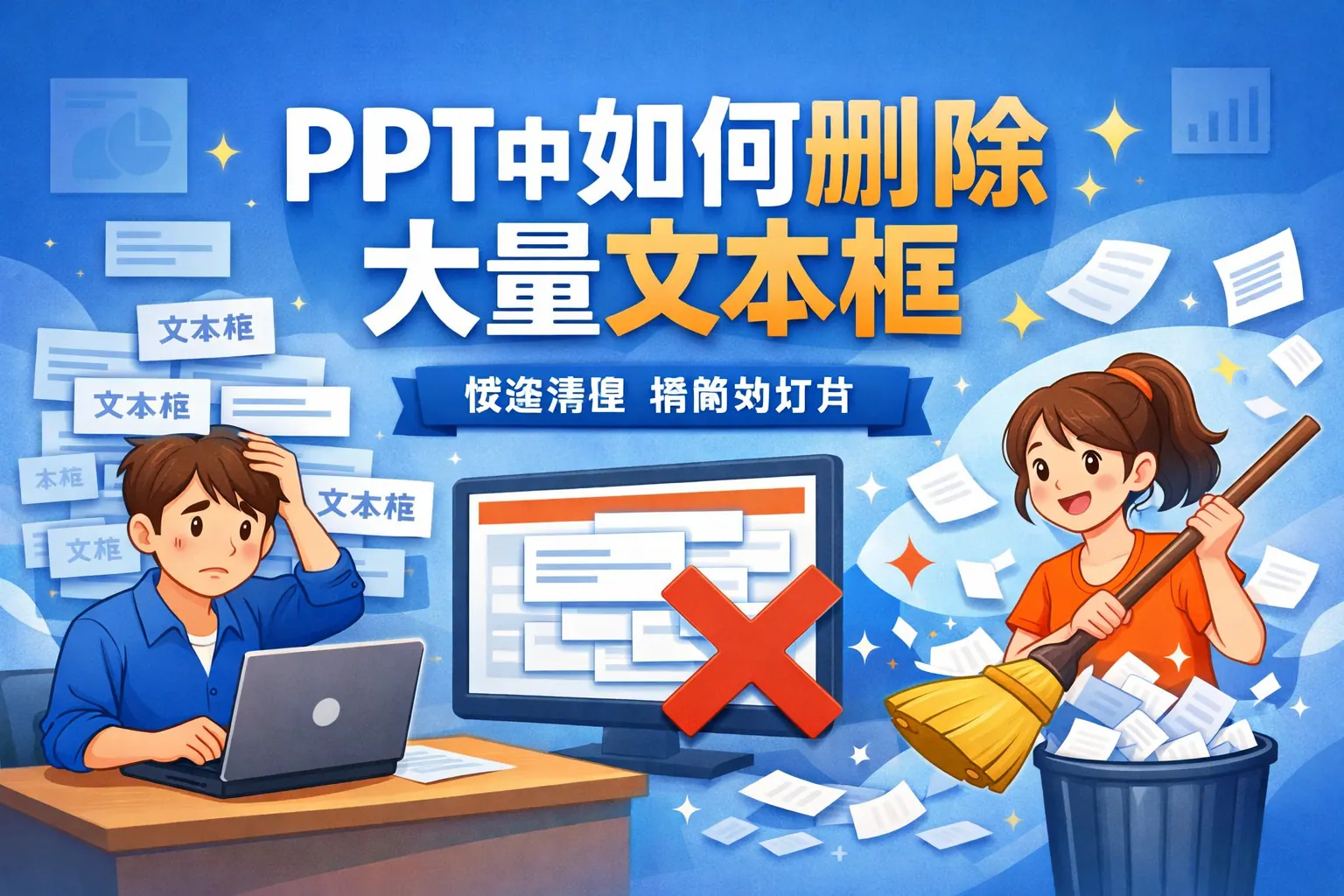 ppt中如何删除大量文本框