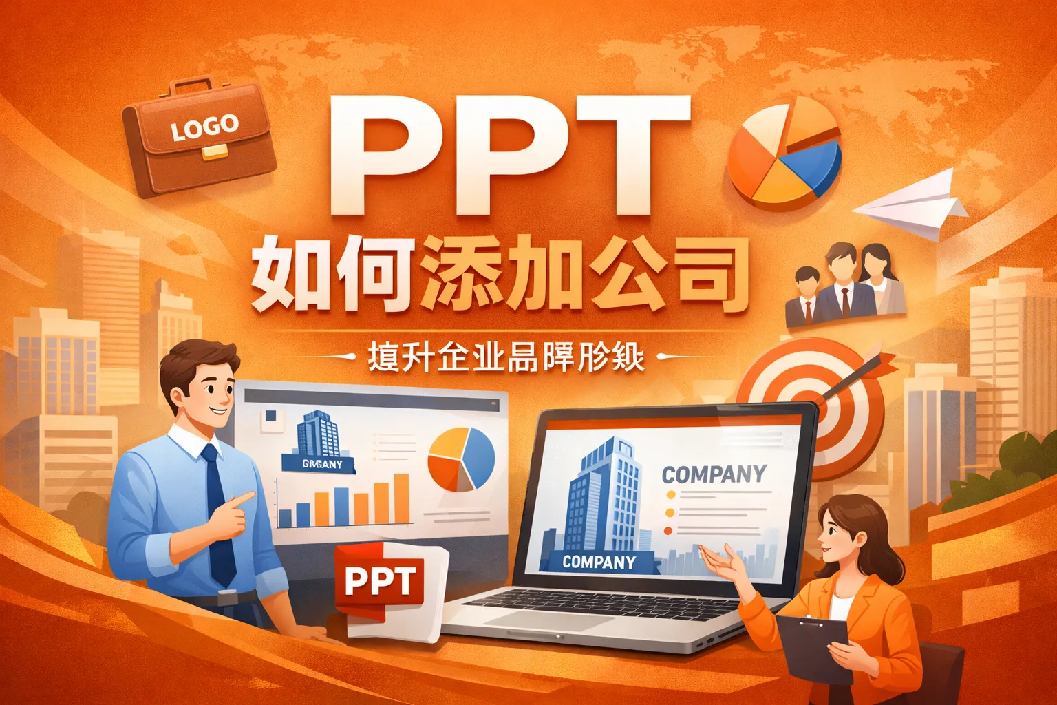 ppt如何添加公司