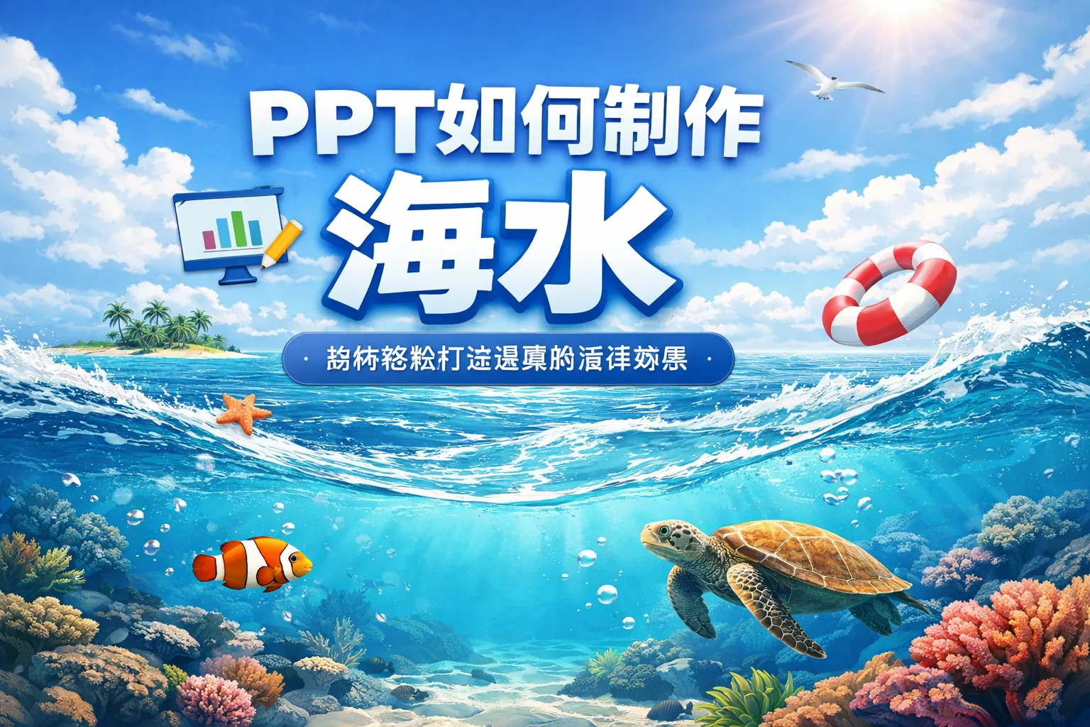ppt如何制作海水