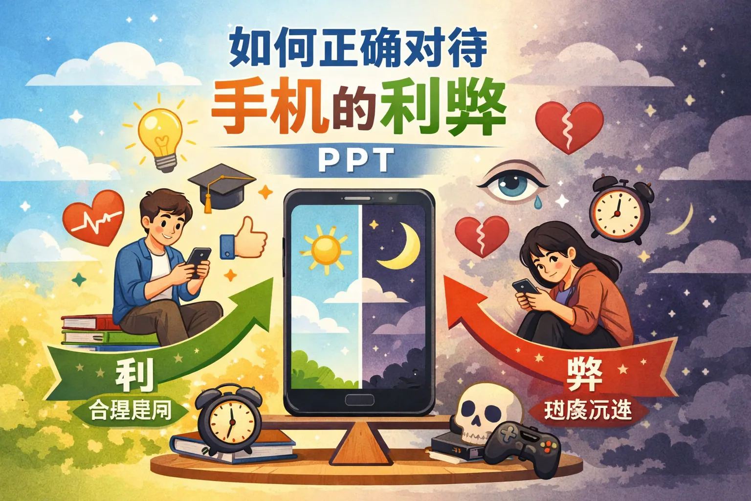 如何正确对待手机的利弊ppt