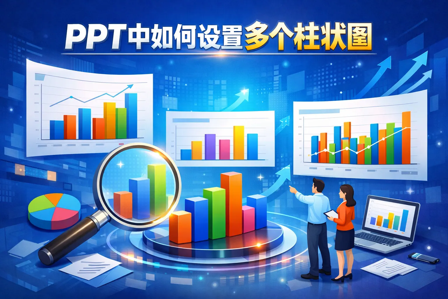 ppt中如何设置多个柱状图