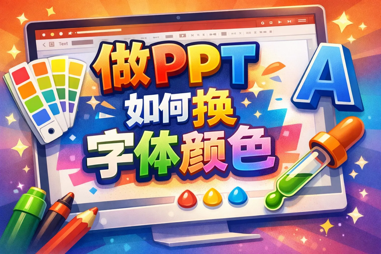 做ppt如何换字体颜色