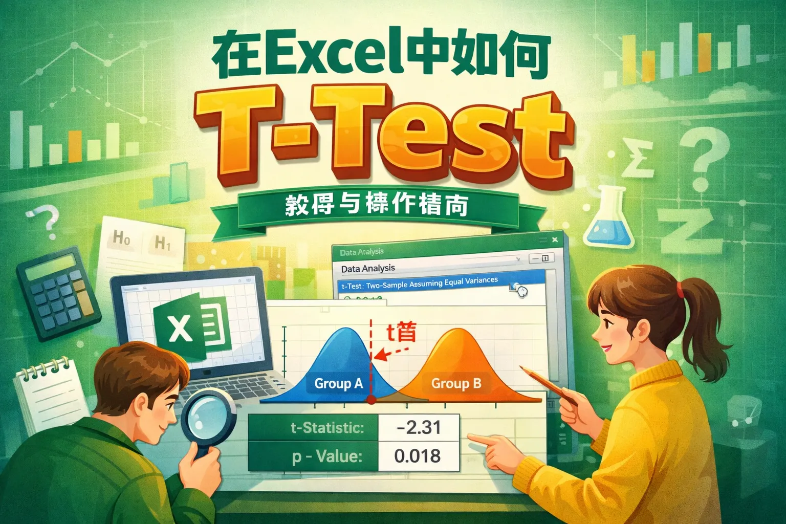 在excel中如何ttest