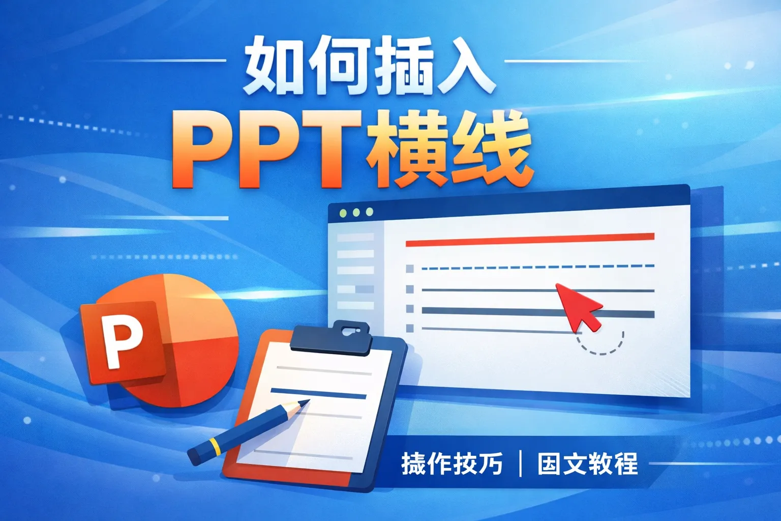 如何插入ppt横线