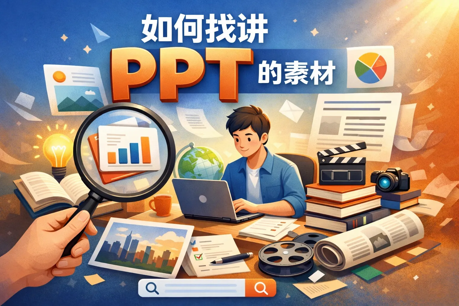 如何找讲ppt的素材