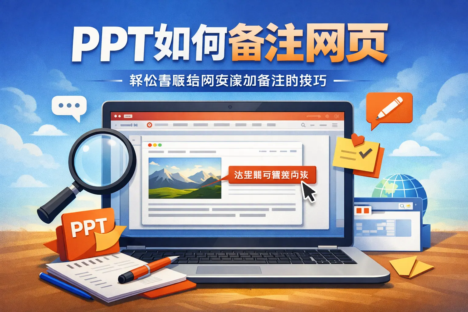 ppt如何备注网页