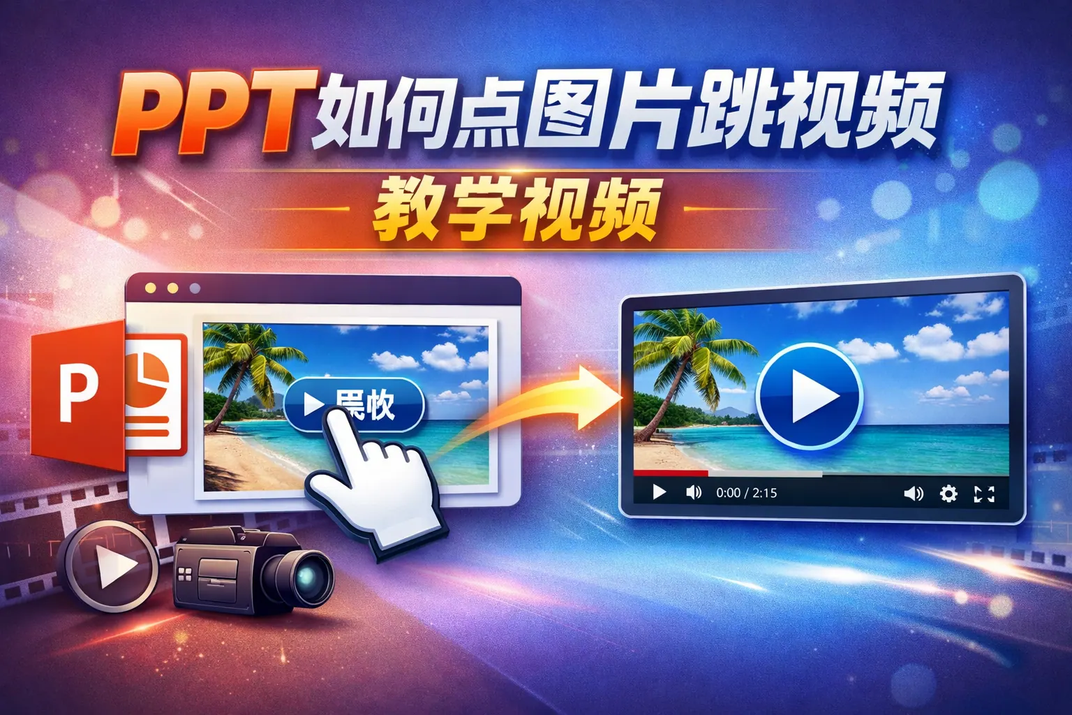 ppt如何点图片跳视频教学视频