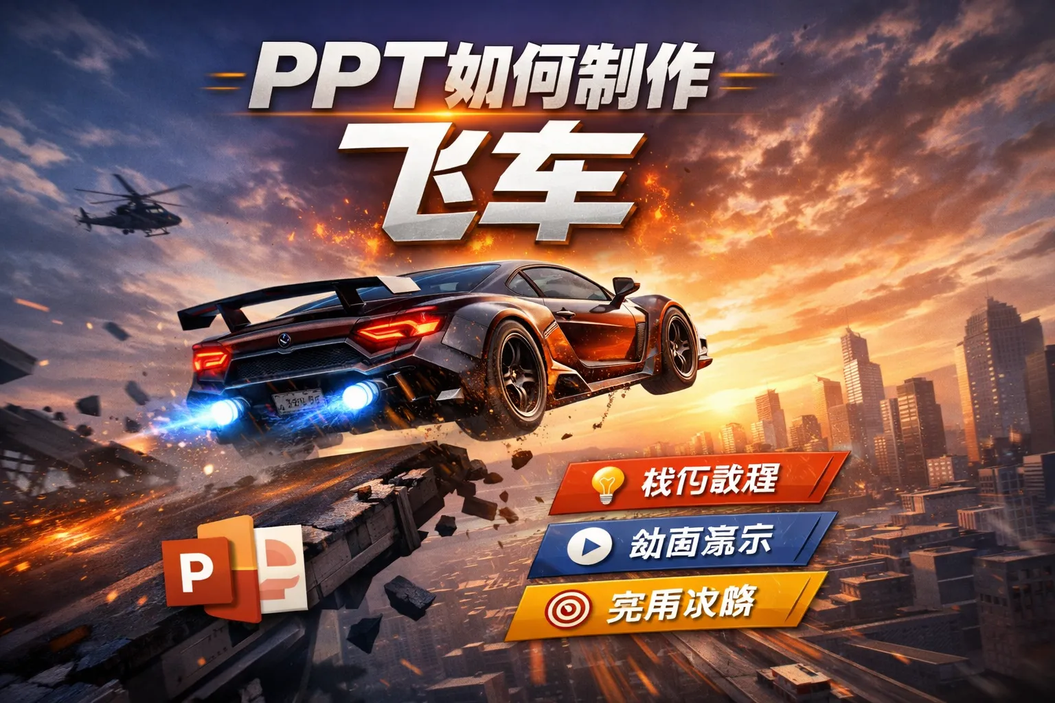 ppt如何制作飞车