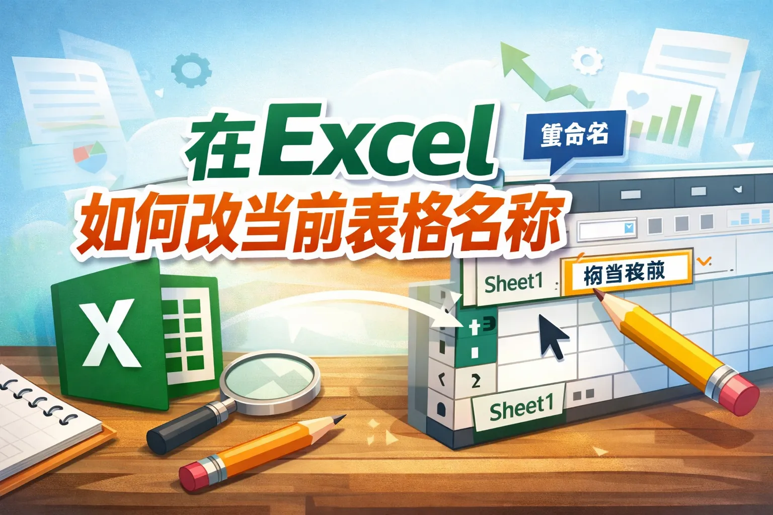 在excel如何改当前表格名称