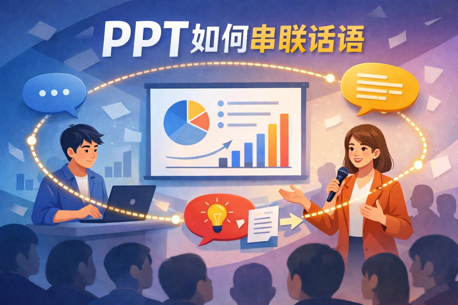 ppt如何串联话语