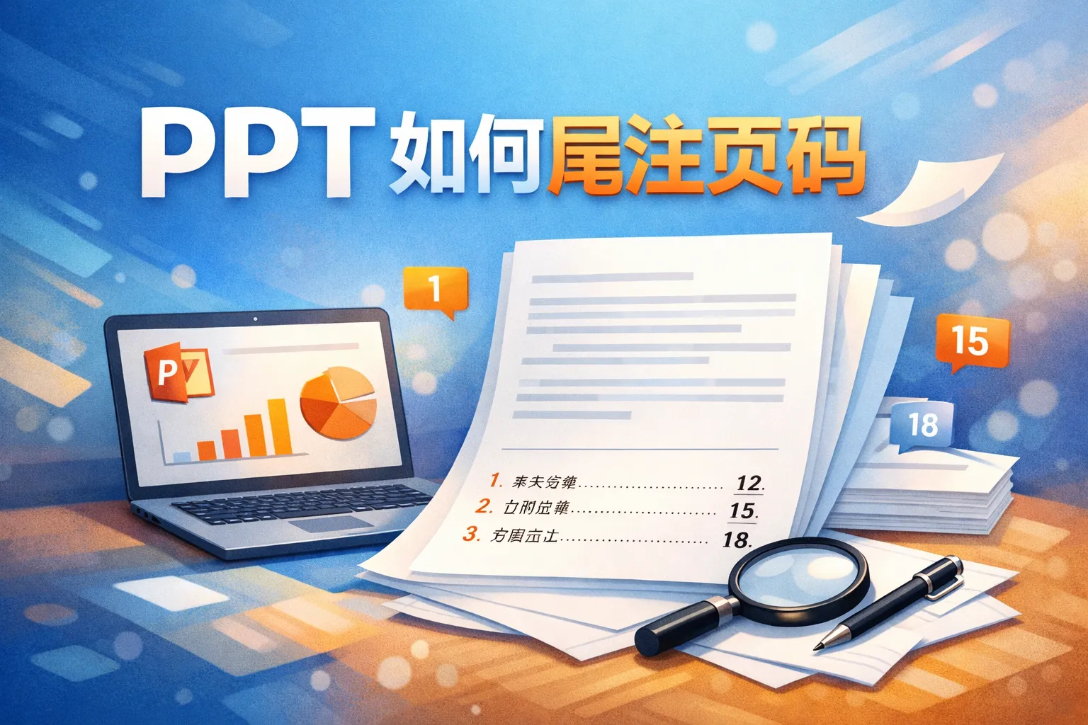 ppt如何尾注页码