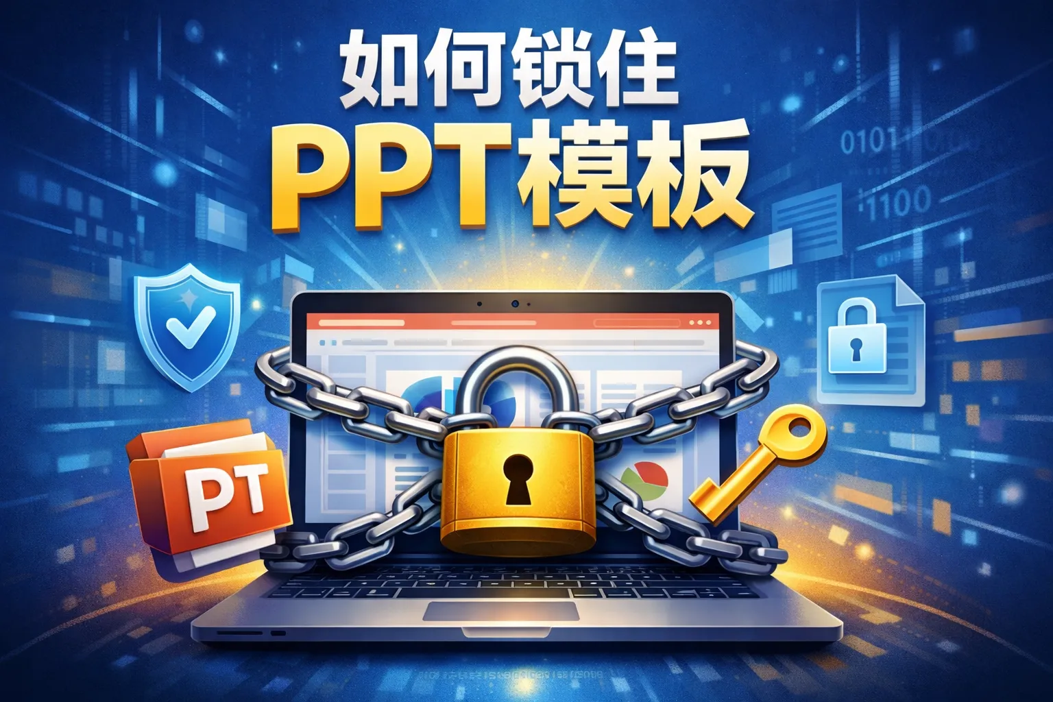 如何锁住ppt模板