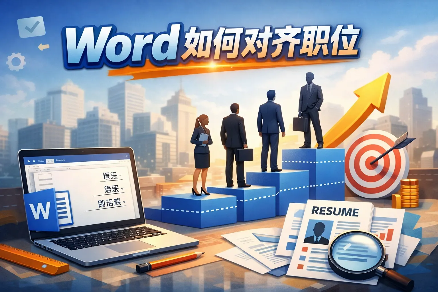 word如何对齐职位