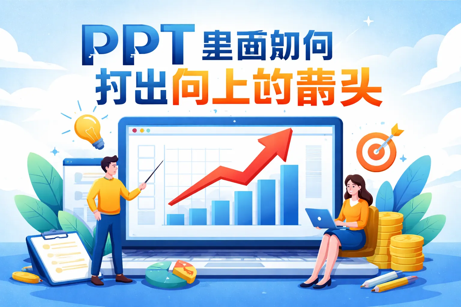 ppt里面如何打出向上的箭头