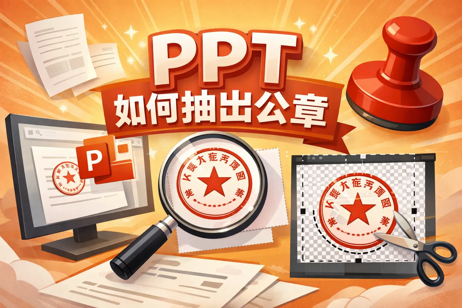 ppt如何抽出公章