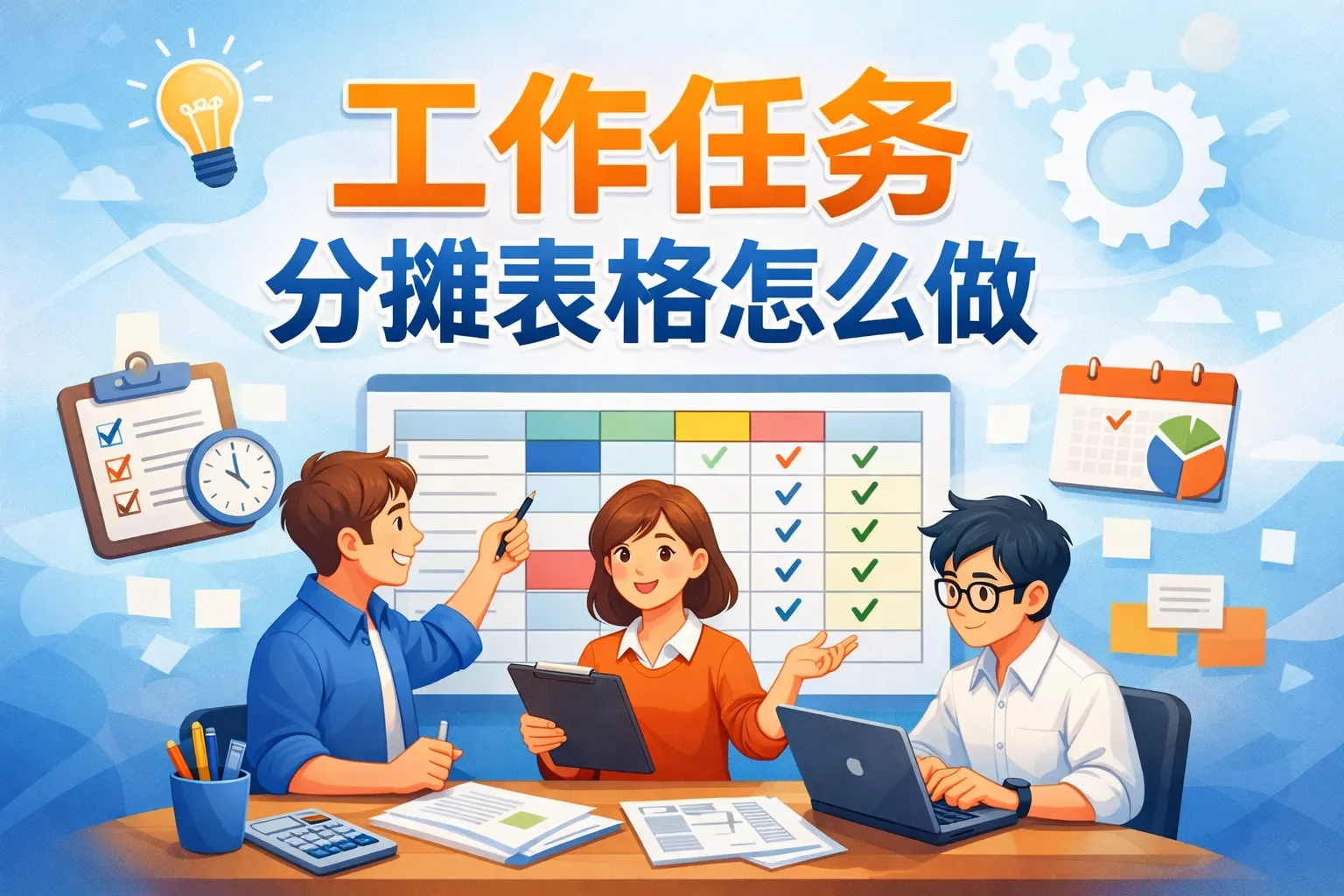 工作任务分摊表格怎么做