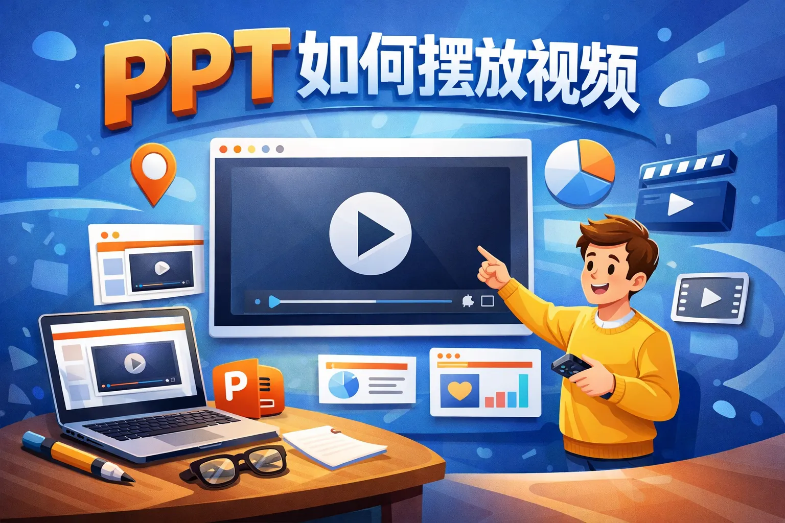 ppt如何摆放视频