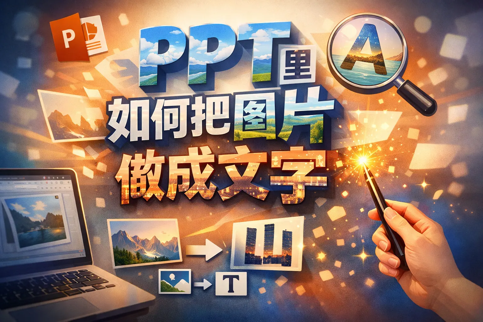 ppt里如何把图片做成文字