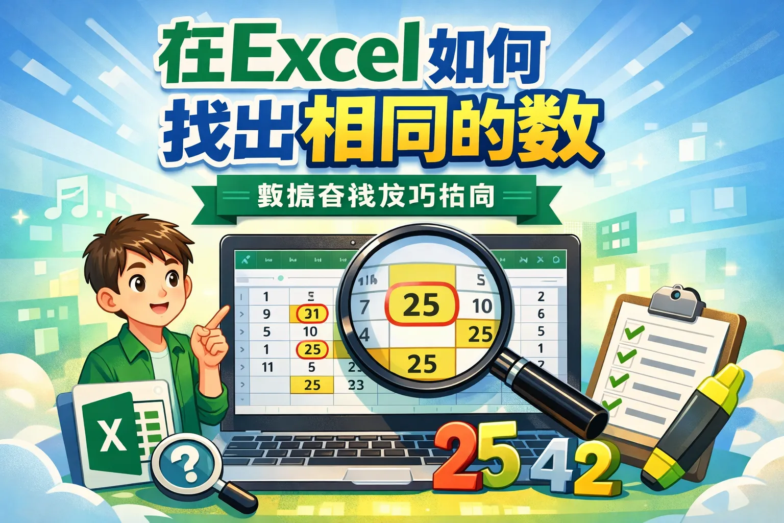 在excel如何找出相同的数