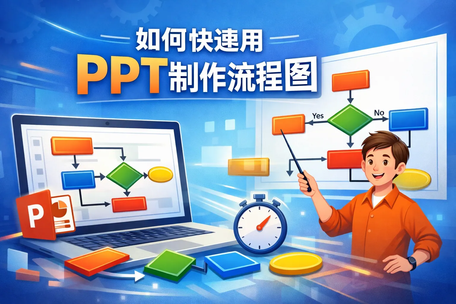 如何快速用ppt制作流程图