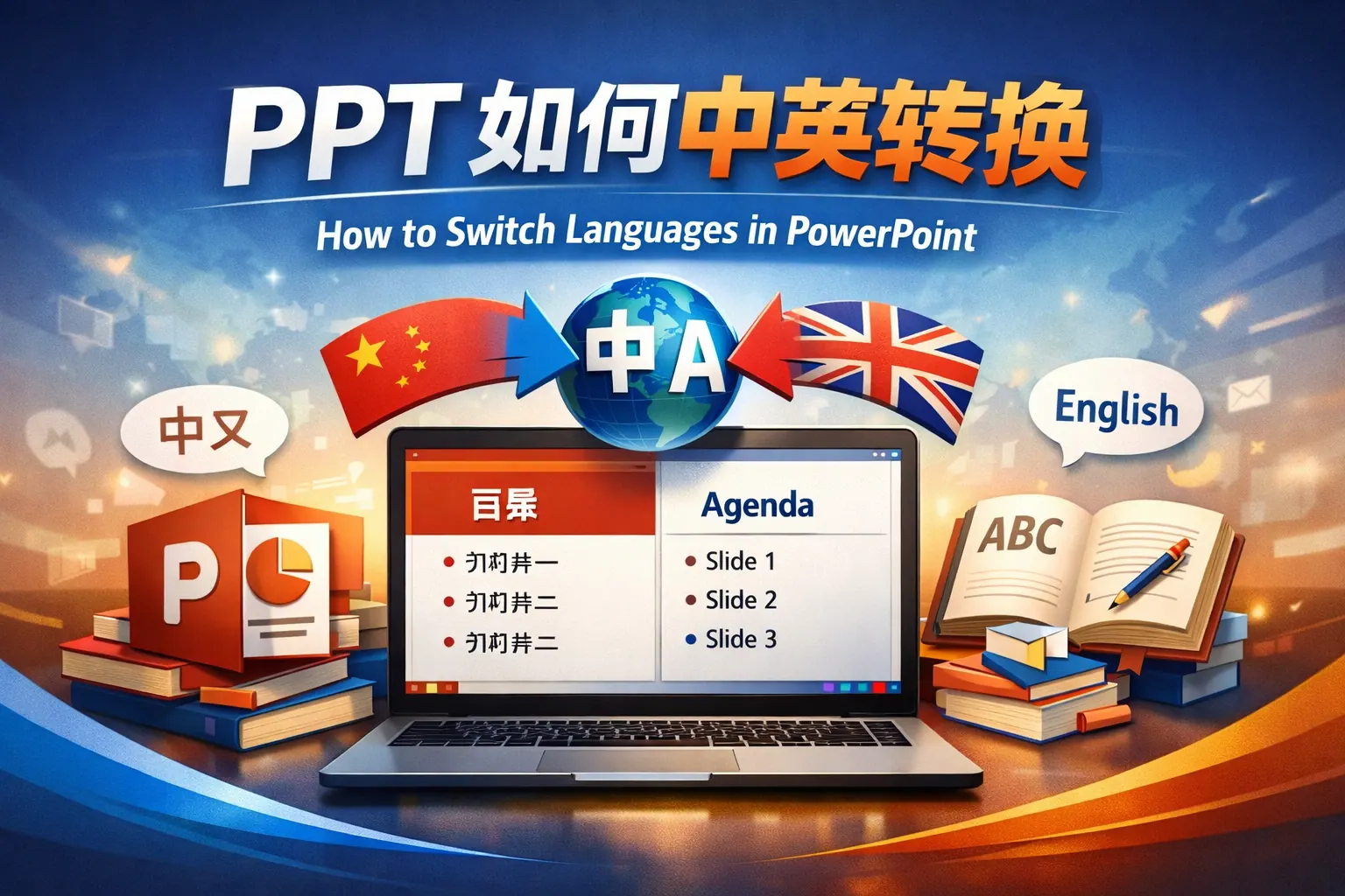ppt如何中英转换