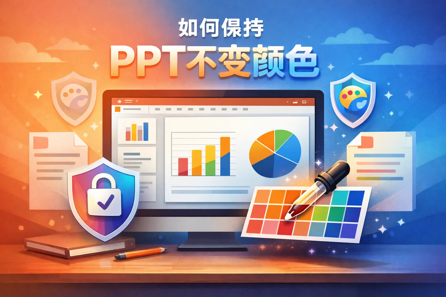 如何保持ppt不变颜色