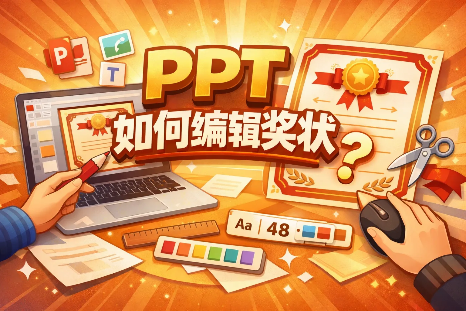 ppt如何编辑奖状