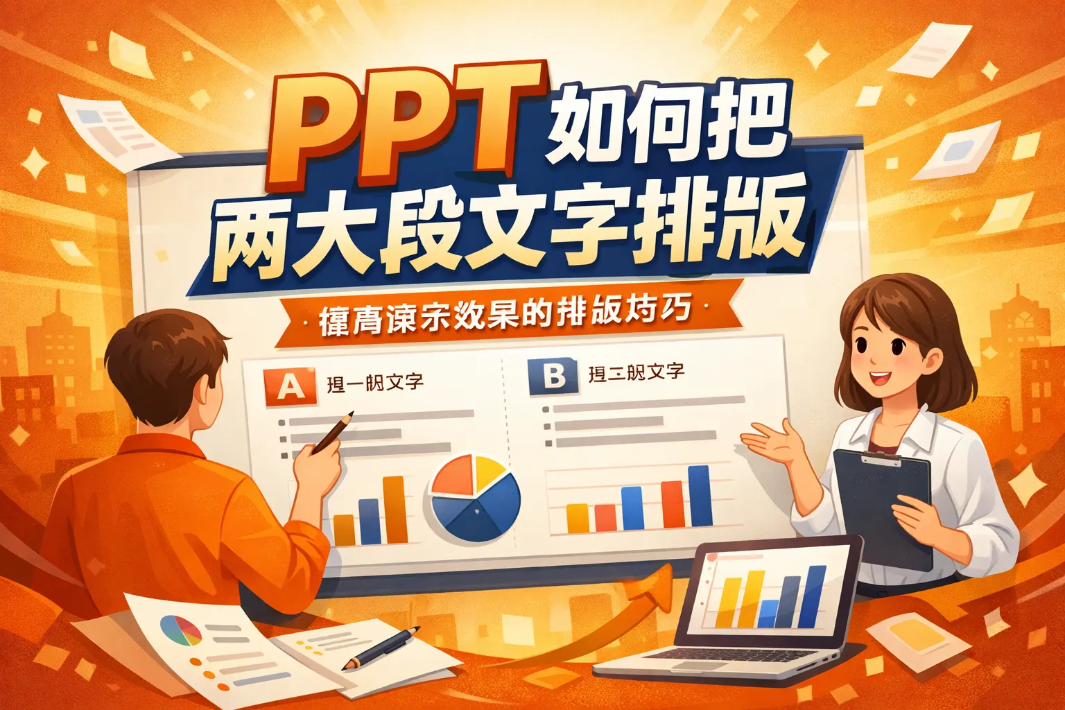 ppt如何把两大段文字排版
